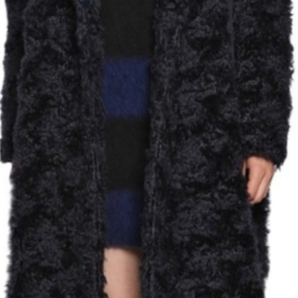 SportMax mohair shearing navy coat size M - Picture 2 of 8